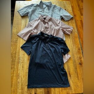 Alfani men’s small short sleeve Polo and casual button down 100% cotton Shirts